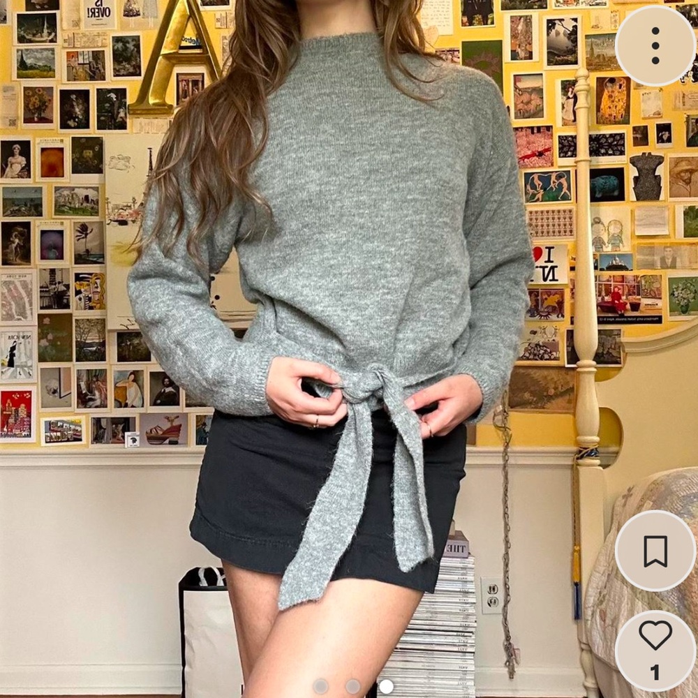 super comfy and chic mock neck grey sweater